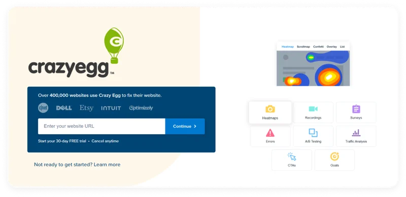 Crazy Egg - AI heatmaps tool for Shopify stores