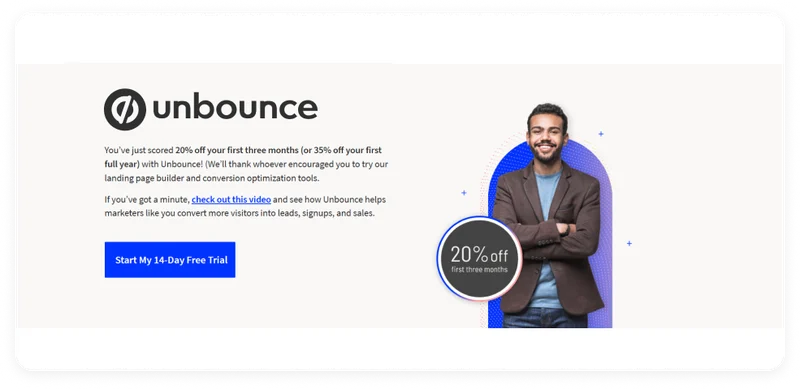 Unbounce - AI landing pages tool for Shopify stores